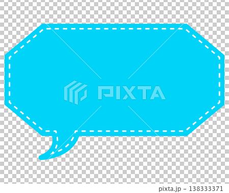 Simple color speech bubble, elongated cloud shape Simple color speech bubble, elongated cloud shape 138333371
