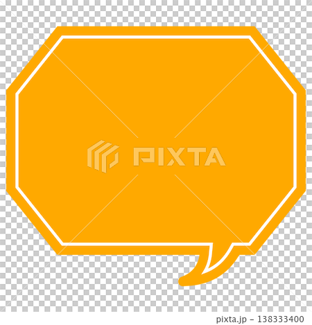 Simple color speech bubble - octagonal with corners 138333400