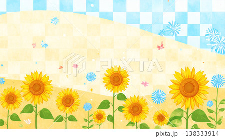 ヒマワリをイメージしたイラスト 138333914