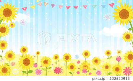 ヒマワリをイメージしたイラスト 138333918