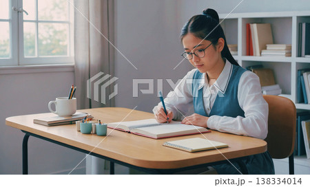 勉強する女子高生 勉強する女子高生 138334014