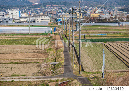 久御山町の田園風景　京都府久世郡久御山町 138334394