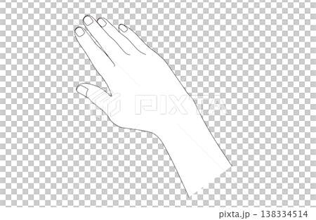 取扱説明書用の手のイラスト(線画・拭く) 取扱説明書用の手のイラスト(線画・拭く) 138334514