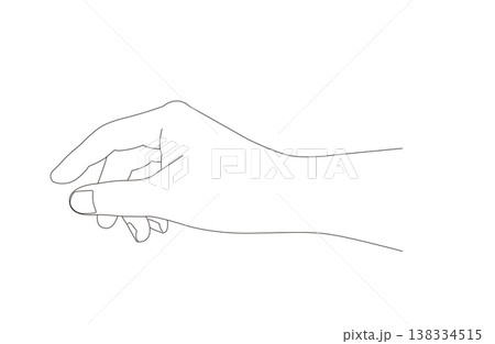 取扱説明書用の手のイラスト(線画・つまむ) 取扱説明書用の手のイラスト(線画・つまむ) 138334515