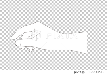取扱説明書用の手のイラスト(線画・つまむ) 取扱説明書用の手のイラスト(線画・つまむ) 138334515