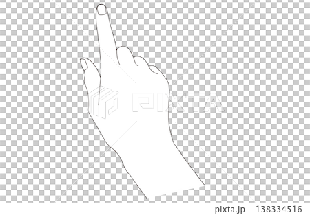 Hand illustration (line drawing, pointing) for instruction manual Hand illustration (line drawing, pointing) for instruction manual 138334516