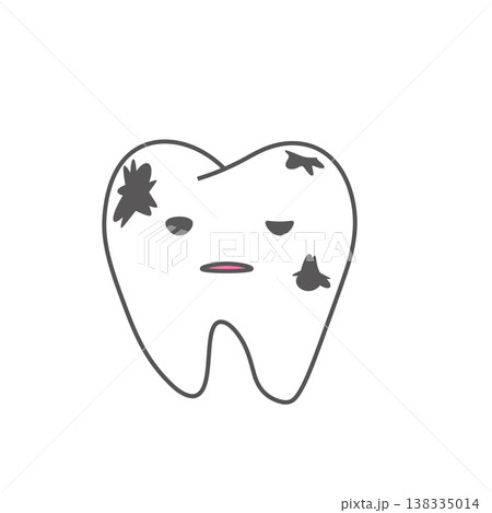 虫歯の歯のキャラクターと汚れのイラスト 不調 オーラルケア 歯科教育 素材 背景透過PNG 虫歯の歯のキャラクターと汚れのイラスト 不調 オーラルケア 歯科教育 素材 背景透過PNG 138335014