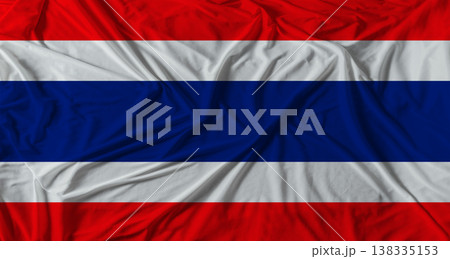 Thailand flag with fabric texture background. National flag of Thailand with cloth texture Thailand flag with fabric texture background. National flag of Thailand with cloth texture 138335153