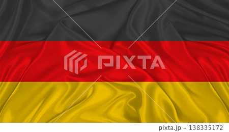 German flag with fabric texture. Realistic flag of Germany waving, National flag 138335172
