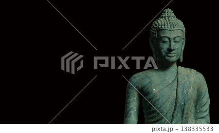 Ancient Buddha Statue Meditation Spiritual Zen Concept 3d render. 138335533