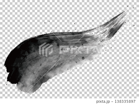 Large, curved strokes and splashes drawn with ink. 138335897