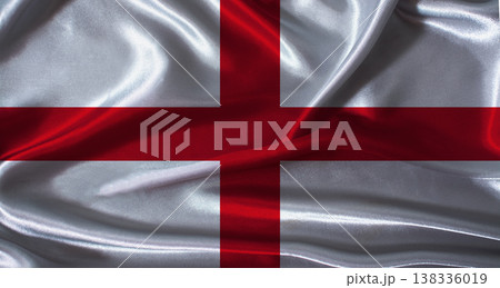 England flag with cloth textured background. National flag of England with realistic texture 138336019
