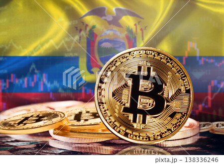 Bitcoin with Cameroonian flag in the background. Investors in cryptocurrency and Blockchain Technology in Cameroon, Concept Bitcoin with Cameroonian flag in the background. Investors in cryptocurrency and Blockchain Technology in Cameroon, Concept 138336246
