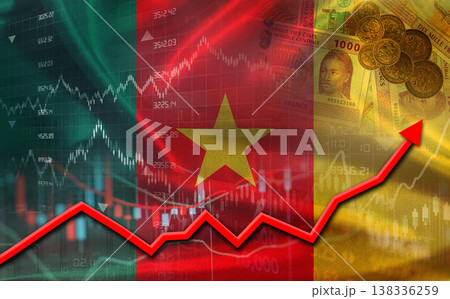 Cameroonian economic growth on financial graph. Cameroon financial growth on market graph Cameroonian economic growth on financial graph. Cameroon financial growth on market graph 138336259