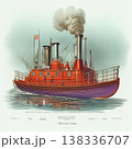 an AI Image Generator, Vintage Steamship Sails Calm Waters 138336707
