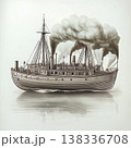 an AI Image Generator, Vintage Steamship Sails Calm Waters 138336708