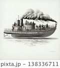 an AI Image Generator, Vintage Steamship Sails Calm Waters 138336711