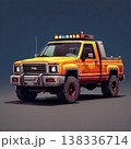 Bright Orange Pickup Truck Character, AI Image Generator 138336714