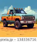 Bright Orange Pickup Truck Character, AI Image Generator 138336716