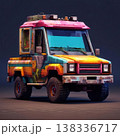 Bright Orange Pickup Truck Character, AI Image Generator 138336717