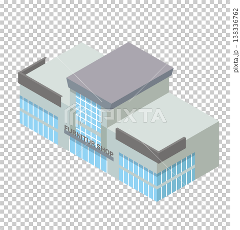 家具ショップの建物イラスト 138336762