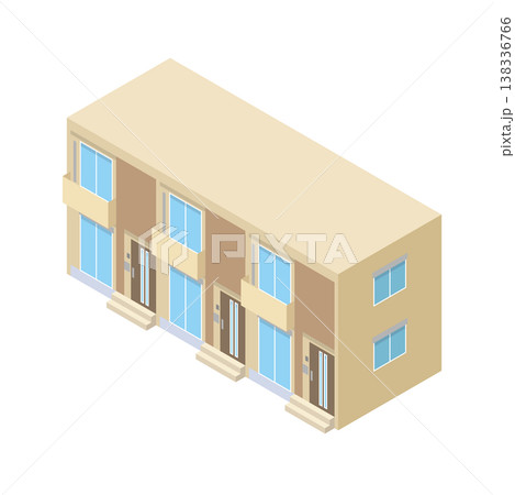棟式住宅の外観イラスト 棟式住宅の外観イラスト 138336766