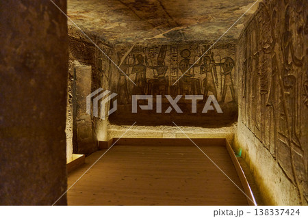 Abu Simbel, Aswan, Egypt- February 10 2025: Abu Simbel Temples in Abu Simbel Aswan, Egypt interior daylight shot Abu Simbel, Aswan, Egypt- February 10 2025: Abu Simbel Temples in Abu Simbel Aswan, Egypt interior daylight shot 138337424