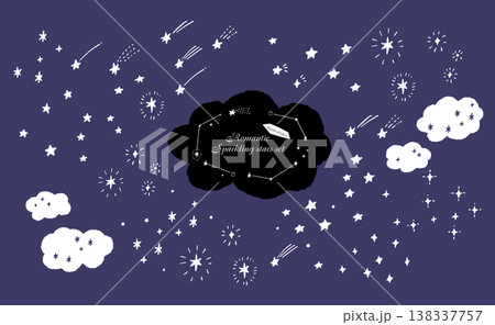 夜空の星と流れ星とキラキラのイラスト素材セット 夜空の星と流れ星とキラキラのイラスト素材セット 138337757