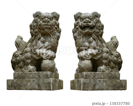 狛犬の彫像（古） 138337780