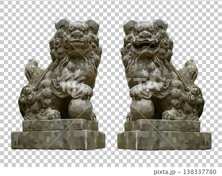 狛犬の彫像（古） 138337780
