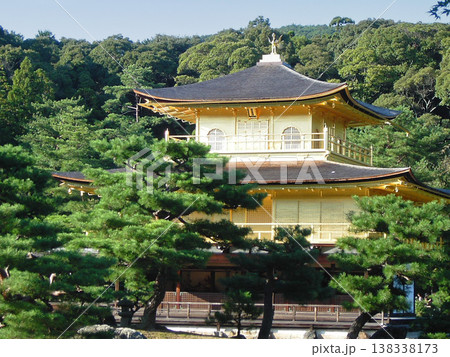 金閣寺の建築美と松の木が調和する京都の風景 金閣寺の建築美と松の木が調和する京都の風景 138338173