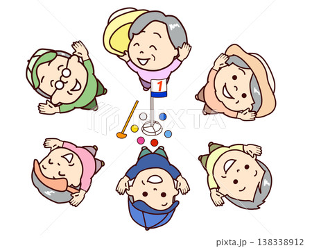 グランドゴルフを楽しむシニア 138338912