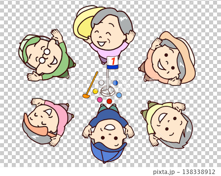 グランドゴルフを楽しむシニア 138338912