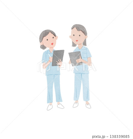 看護師さんの申し送りのイラスト 看護師さんの申し送りのイラスト 138339085