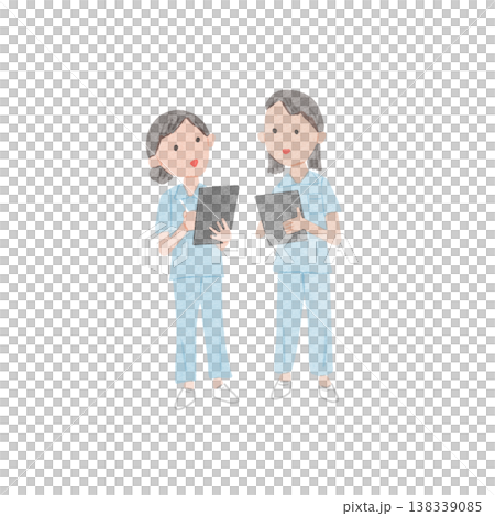 看護師さんの申し送りのイラスト 看護師さんの申し送りのイラスト 138339085