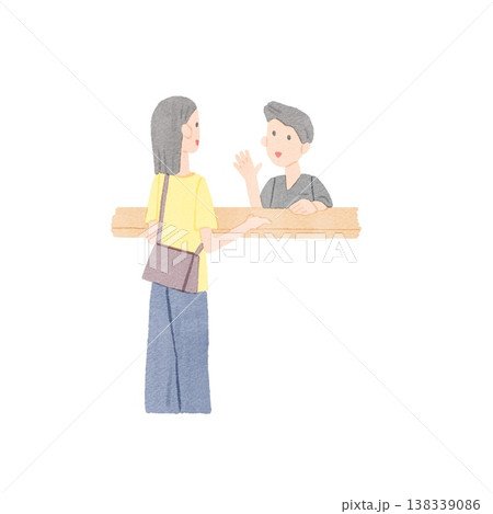 受付をする女性のイラスト 受付をする女性のイラスト 138339086
