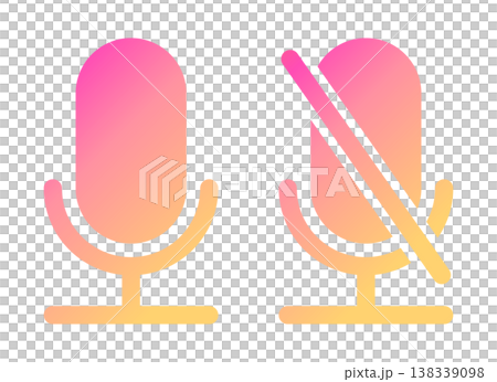 オンライン マイクON・マイクOFFのアイコンセット 138339098