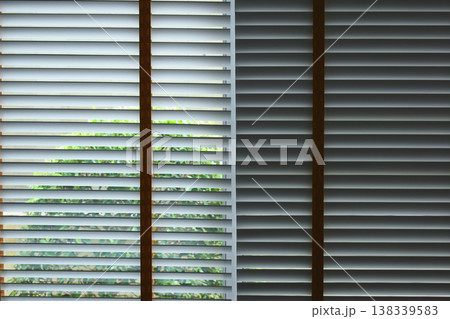 white window blinds in home, object for decorate interior of house 138339583