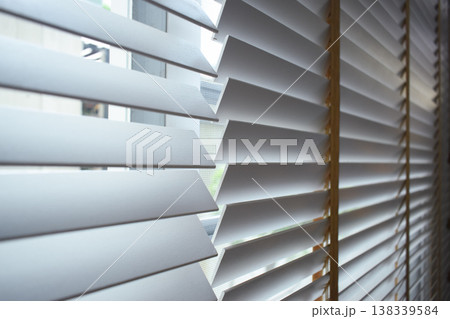 white window blinds in home, object for decorate interior of house 138339584