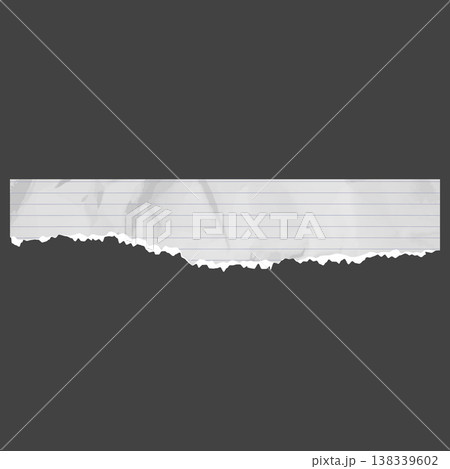 A strip of torn, lined notebook paper, wrinkled, with a ragged bottom edge. A strip of torn, lined notebook paper, wrinkled, with a ragged bottom edge. 138339602