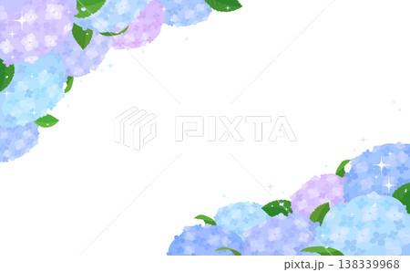 カラフルなあじさいのフレーム2_横 138339968