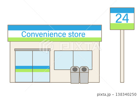 シンプルなコンビニエンスストアのイラスト 138340250