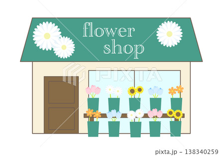 オシャレなお花屋さんのイラスト オシャレなお花屋さんのイラスト 138340259