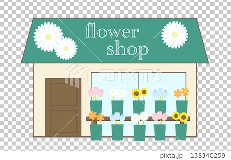 Illustration of a stylish flower shop 138340259