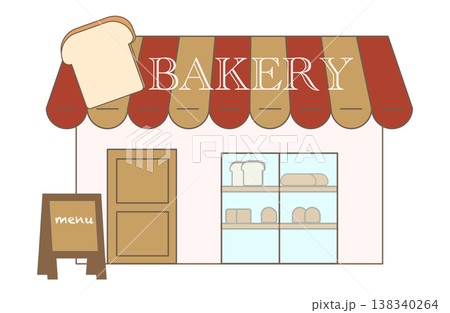 シンプルなパン屋さんのイラスト シンプルなパン屋さんのイラスト 138340264