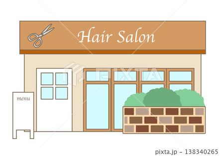 シンプルな美容室のイラスト シンプルな美容室のイラスト 138340265