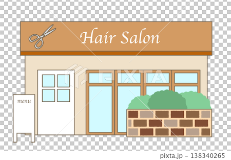 シンプルな美容室のイラスト シンプルな美容室のイラスト 138340265