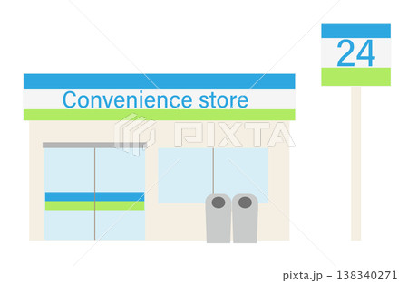 シンプルなコンビニエンスストアのイラスト 138340271