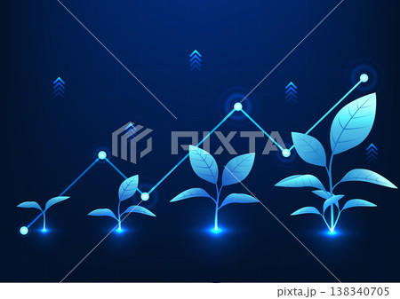 Financial Technology The growth tree behind is a graph, showing the growth of the company's profits, like a tree that gradually grows, growing along with the expansion of the business around the Financial Technology The growth tree behind is a graph, showing the growth of the company's profits, like a tree that gradually grows, growing along with the expansion of the business around the 138340705