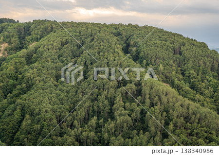 Summer Mountains Landscape with Green forest. Summer Mountains Landscape with Green forest. 138340986